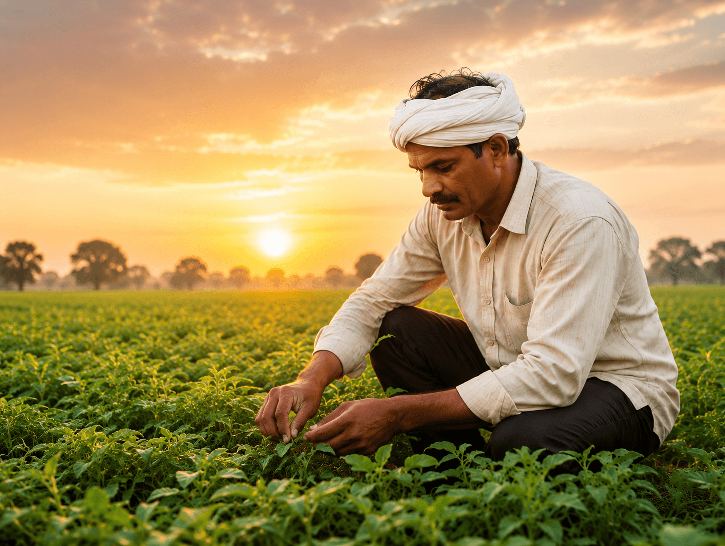 Indian farmer in a field